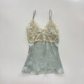 Vintage Y2K Baby Blue Satin Lace Cami - Size M