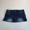 Vintage Y2K Low-Waisted Double Button Denim Mini Skirt - Size S