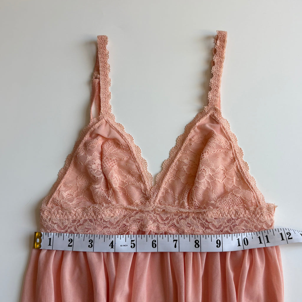 Vintage Y2K Coral Lace Trim Babydoll Cami Top - Size S