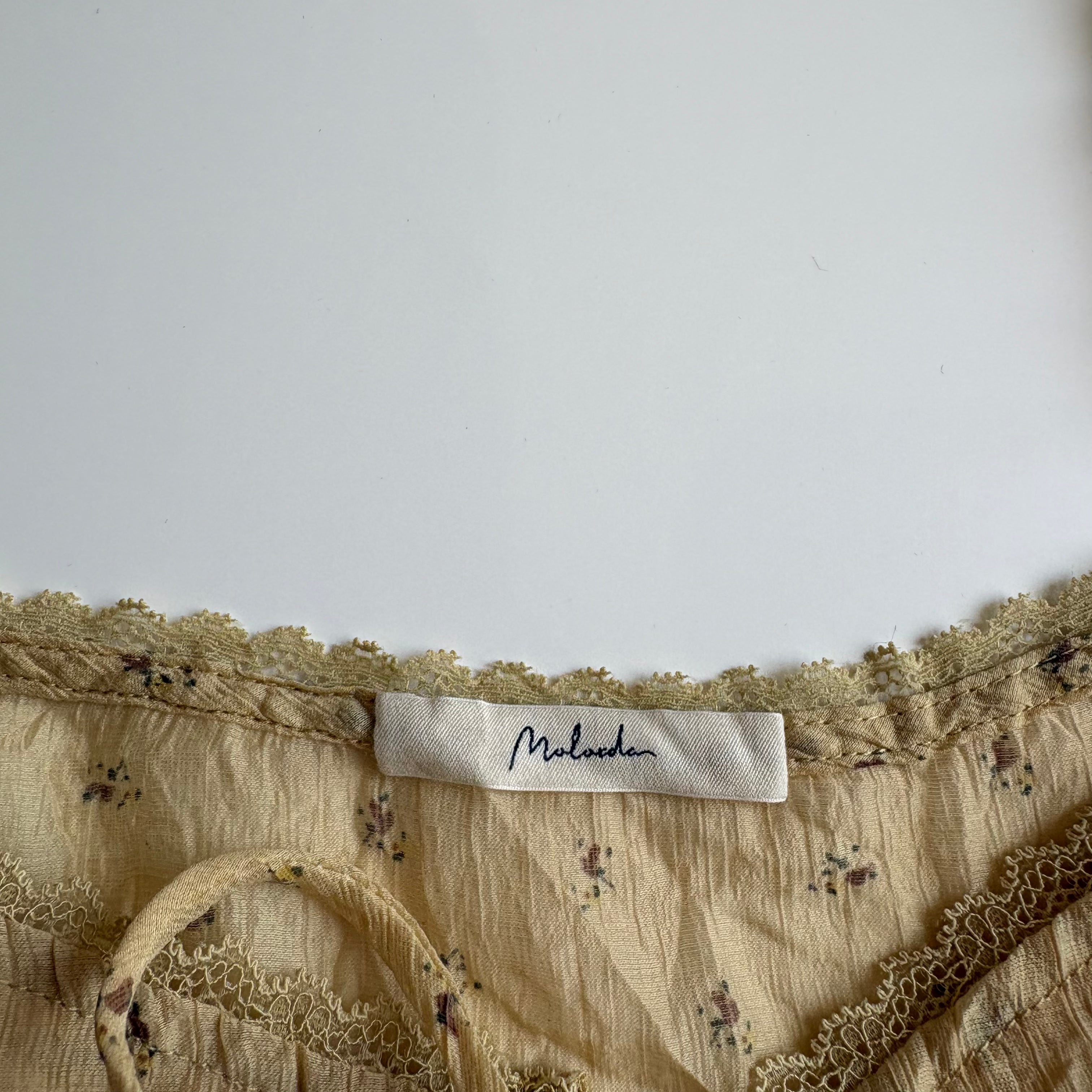 Vintage Y2K Floral Ruffle Tie Up Cami Top - Size M