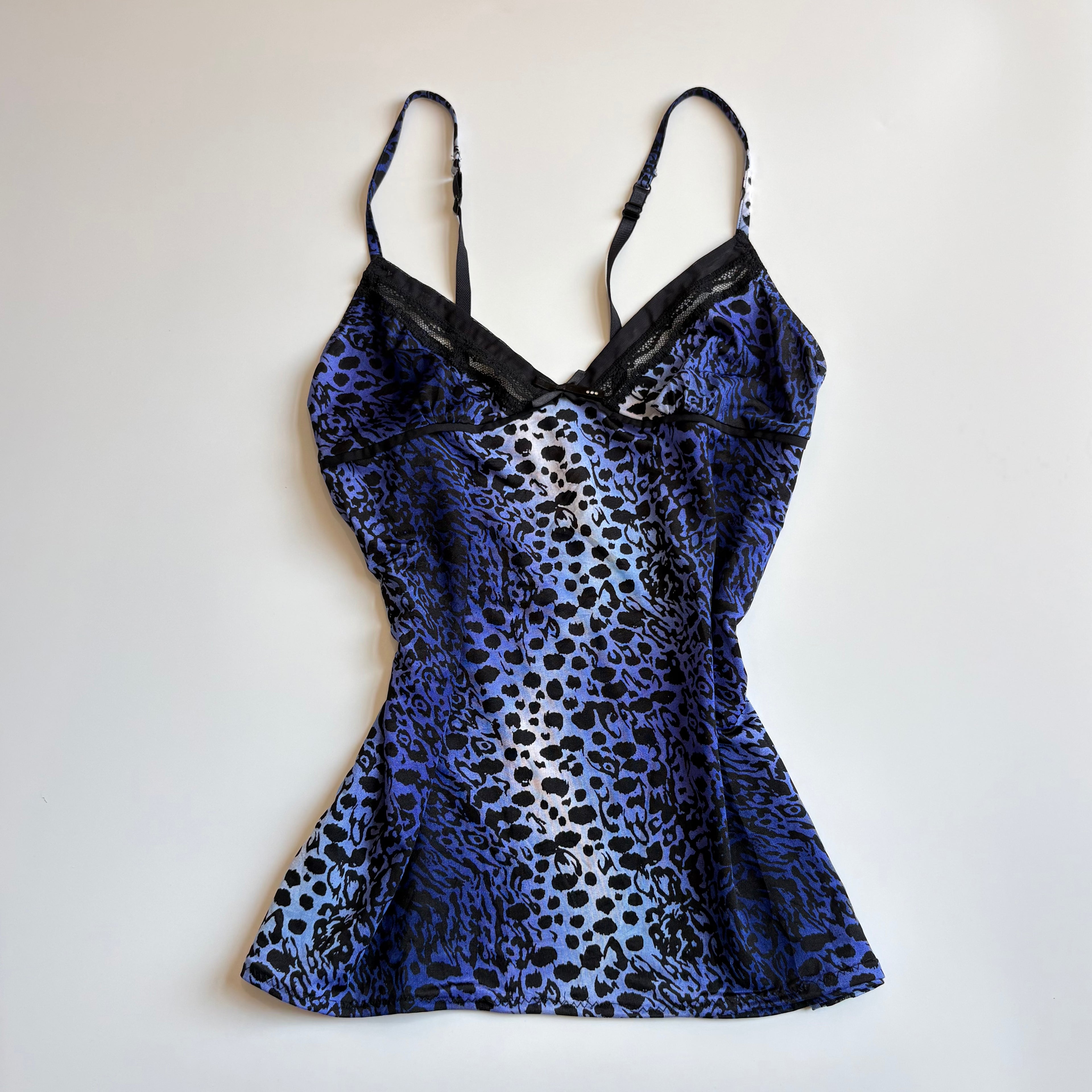 Vintage Y2K Blue Leopard Print Cami Top - Size S