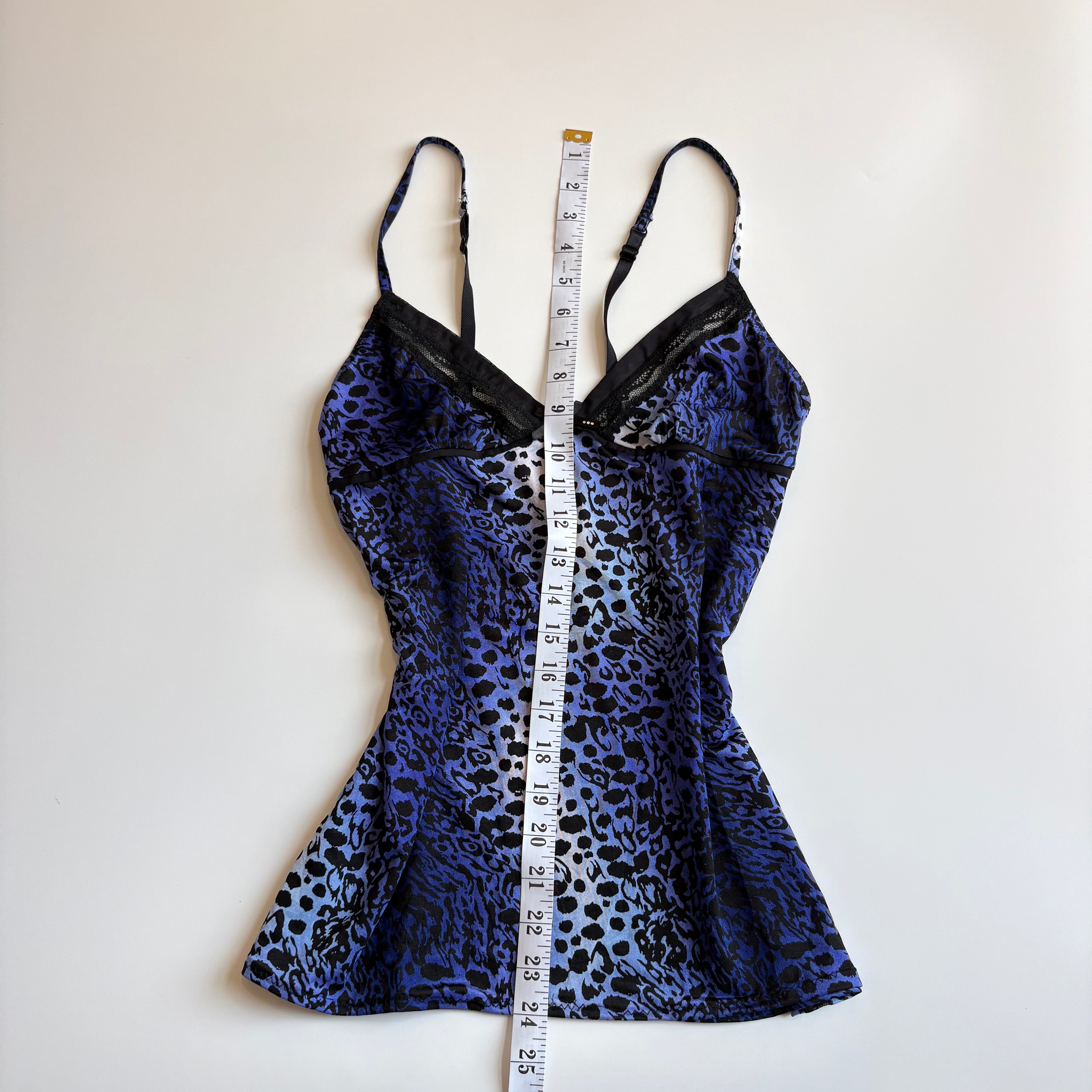 Vintage Y2K Blue Leopard Print Cami Top - Size S
