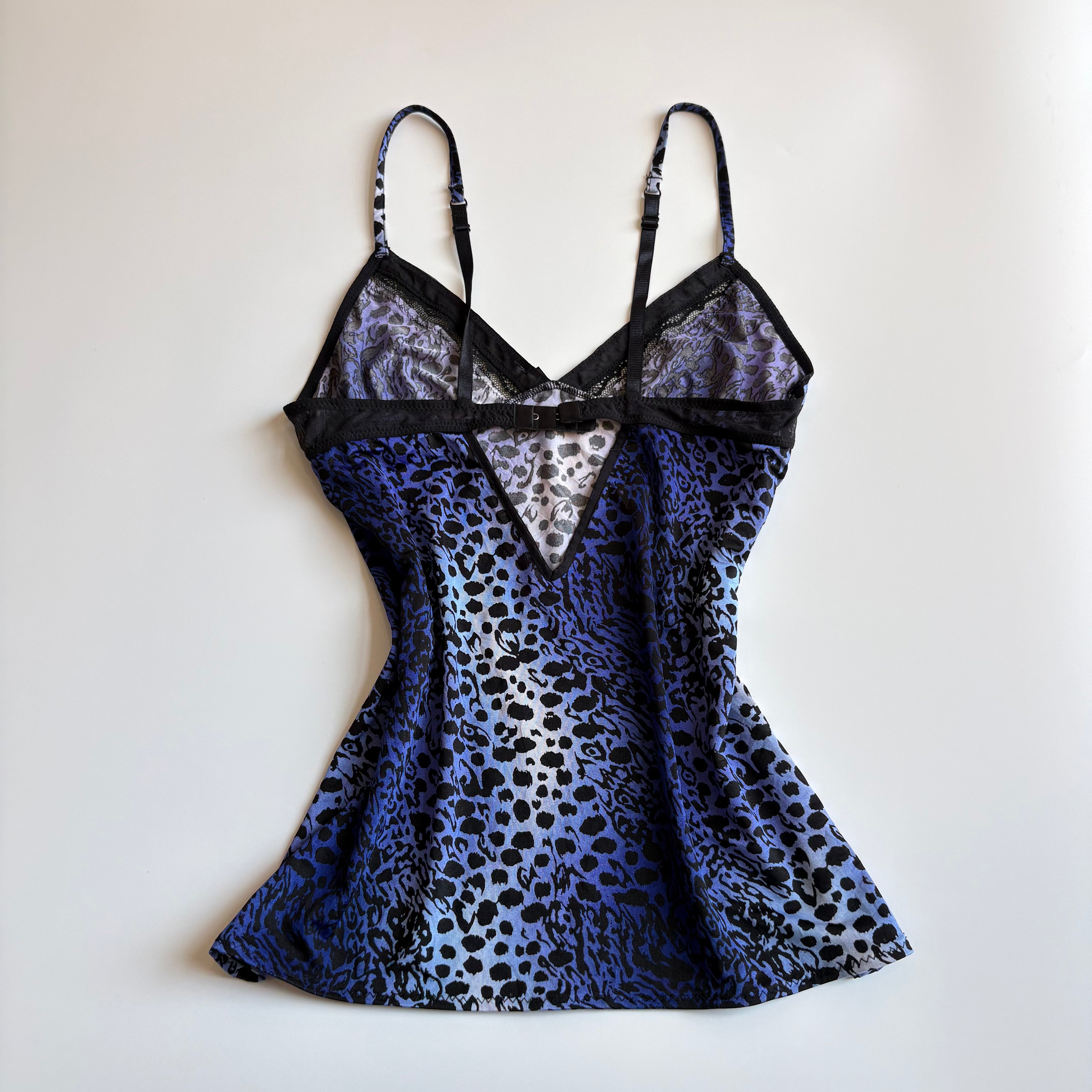 Vintage Y2K Blue Leopard Print Cami Top - Size S