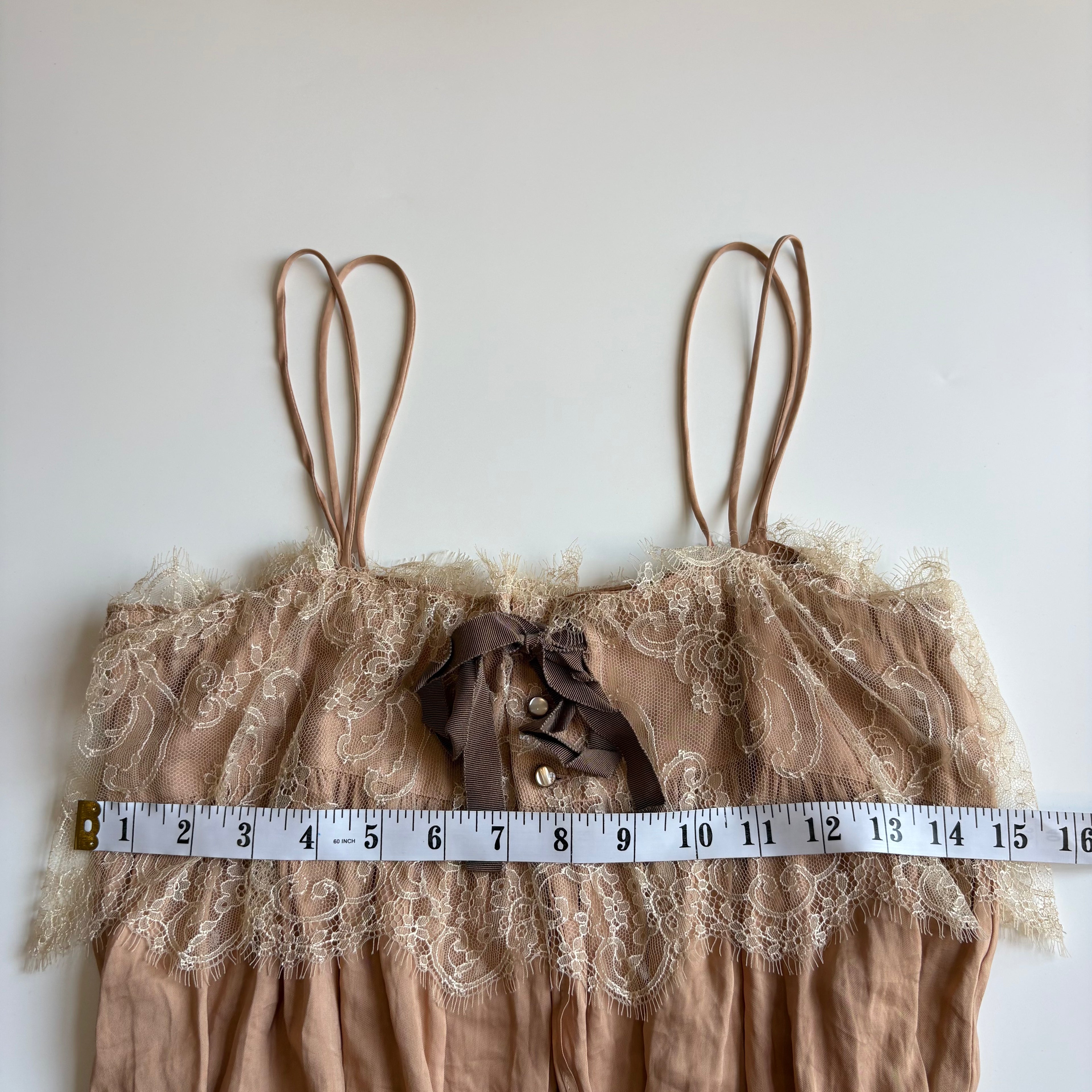 Vintage Y2K Lace Trim Handkerchief Cami - Size S/M