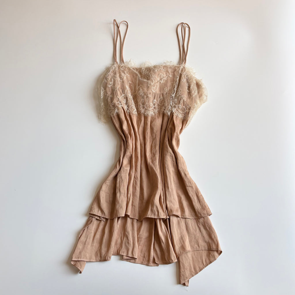 Vintage Y2K Lace Trim Handkerchief Cami - Size S/M