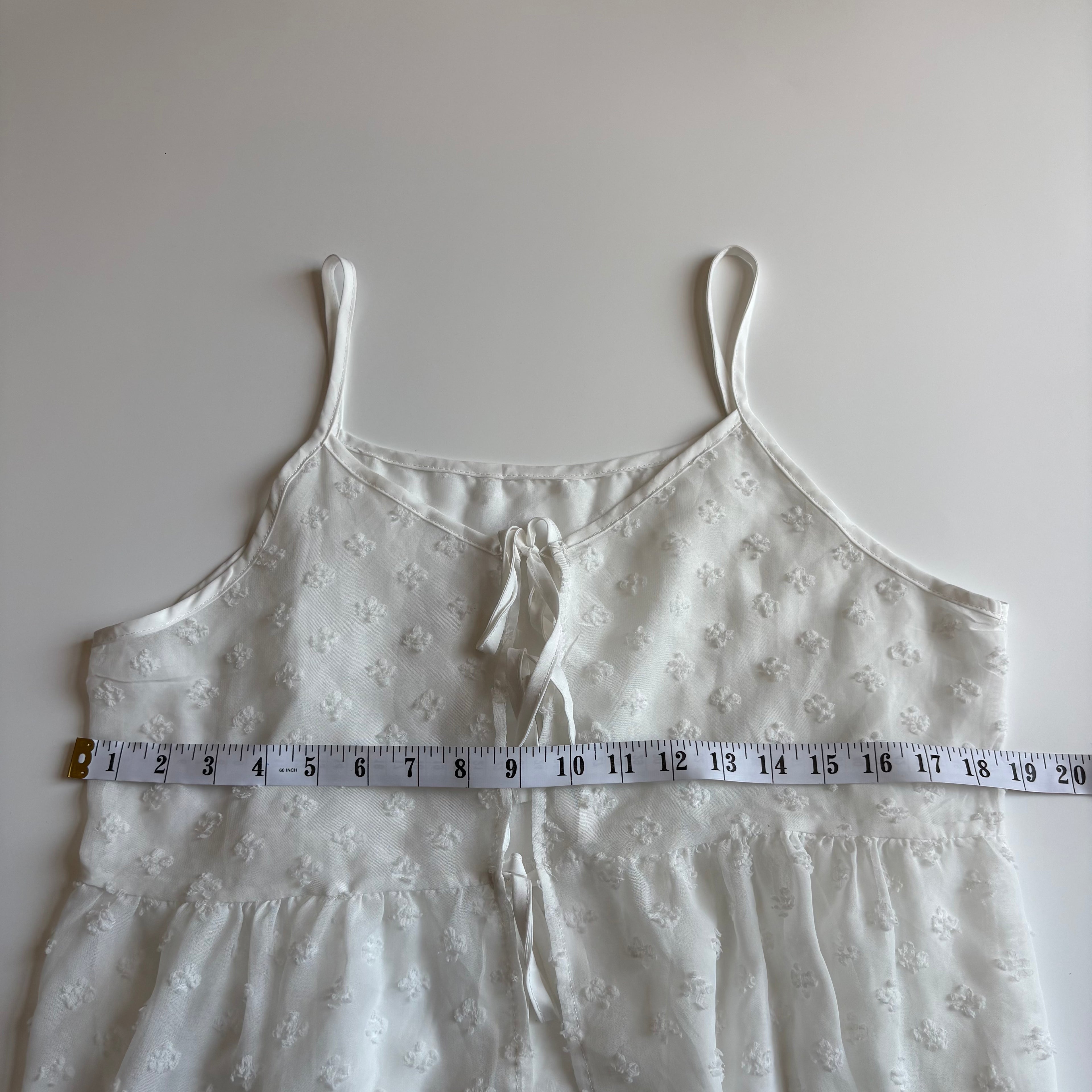 Vintage Y2K White Tie Front Babydoll Cami - Size L
