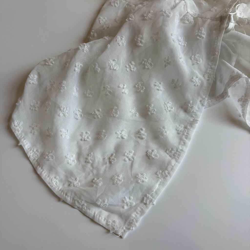 Vintage Y2K White Tie Front Babydoll Cami - Size L