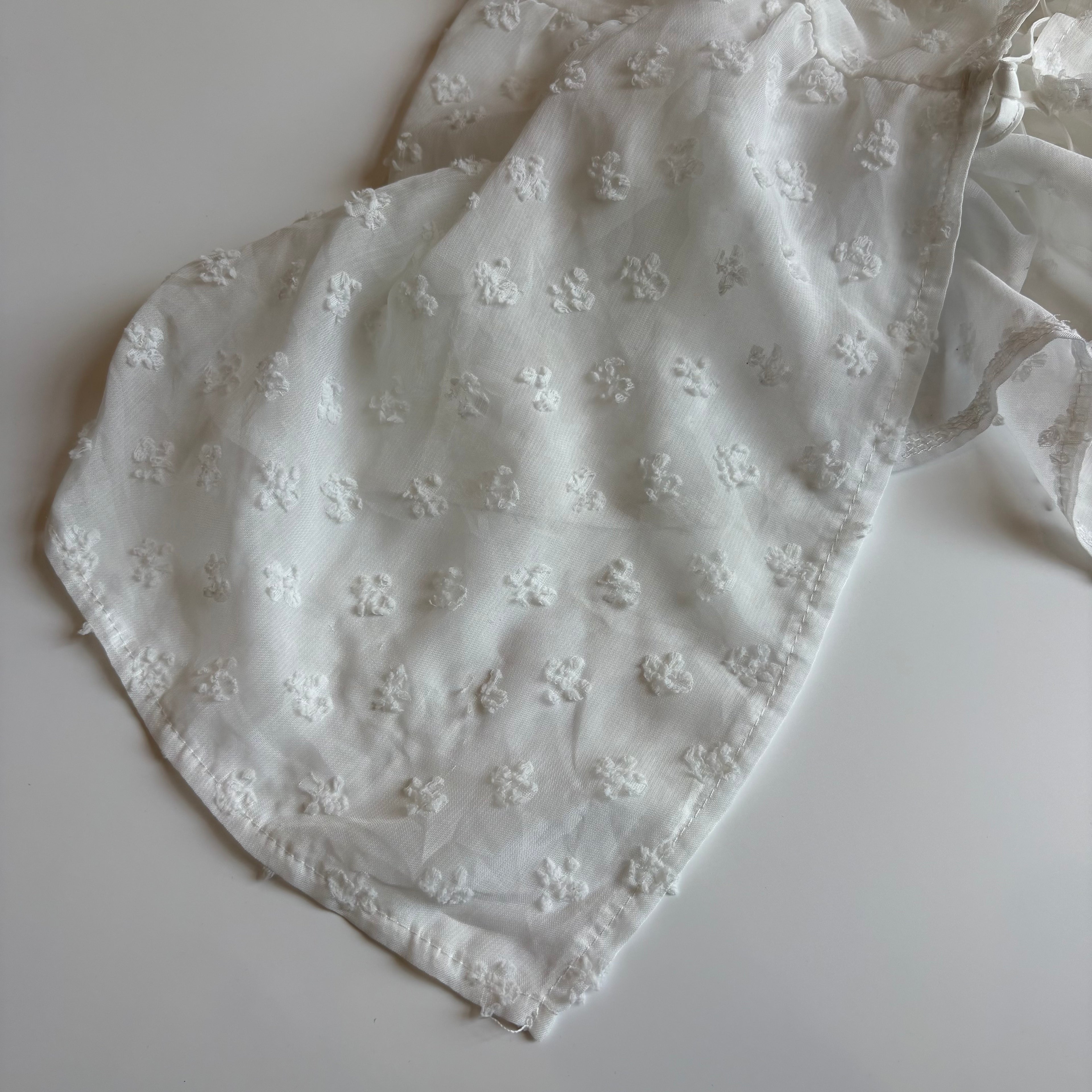 Vintage Y2K White Tie Front Babydoll Cami - Size L