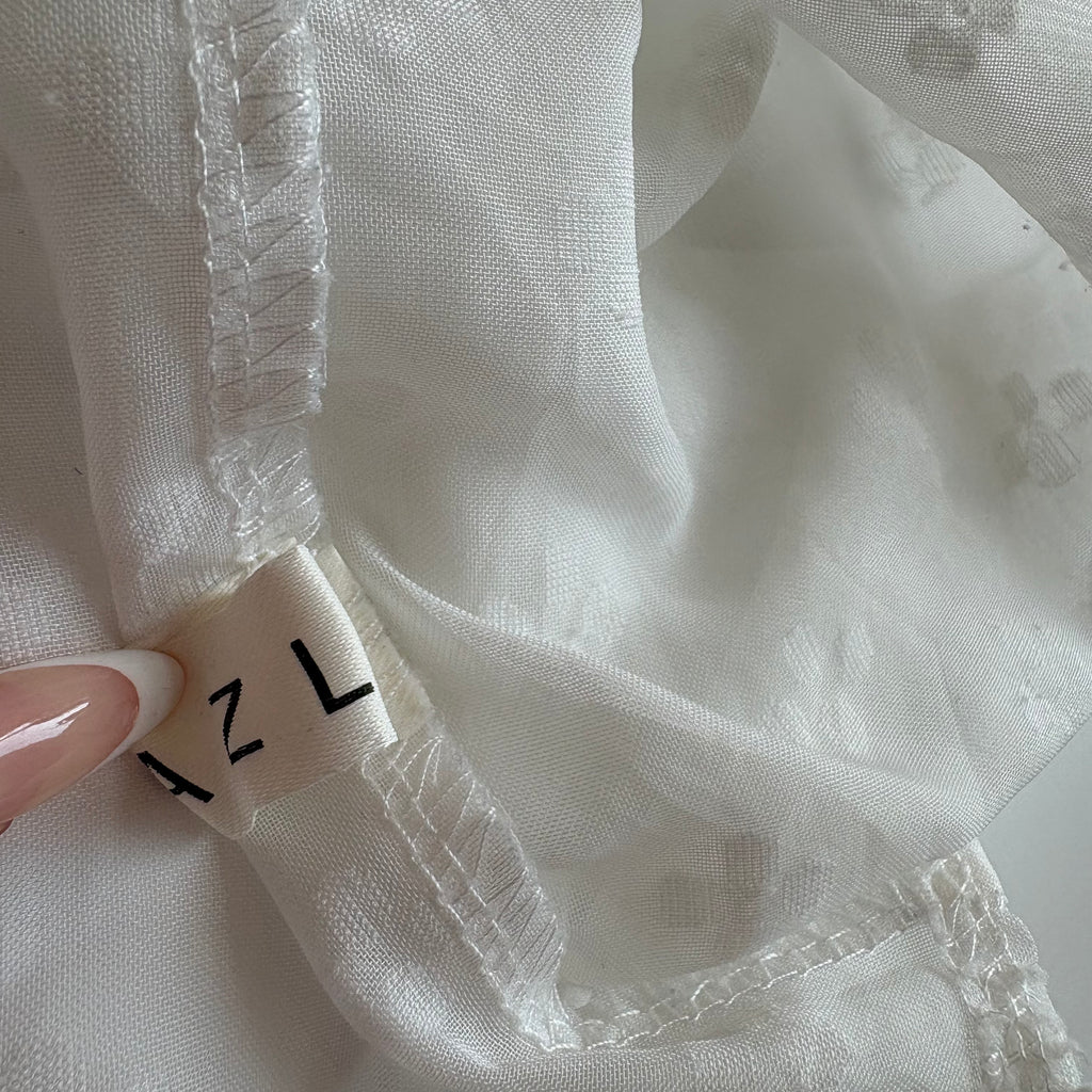 Vintage Y2K White Tie Front Babydoll Cami - Size L