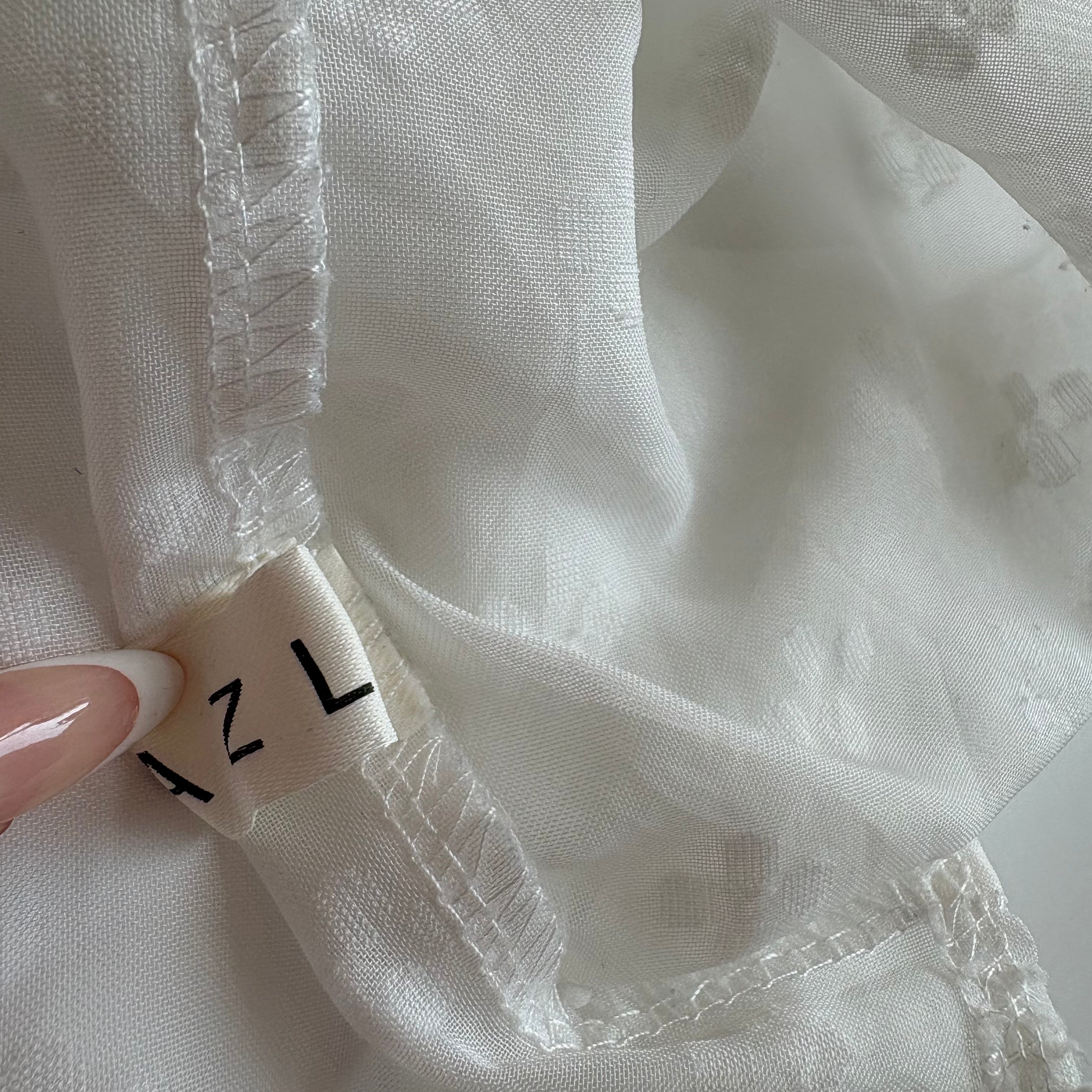 Vintage Y2K White Tie Front Babydoll Cami - Size L