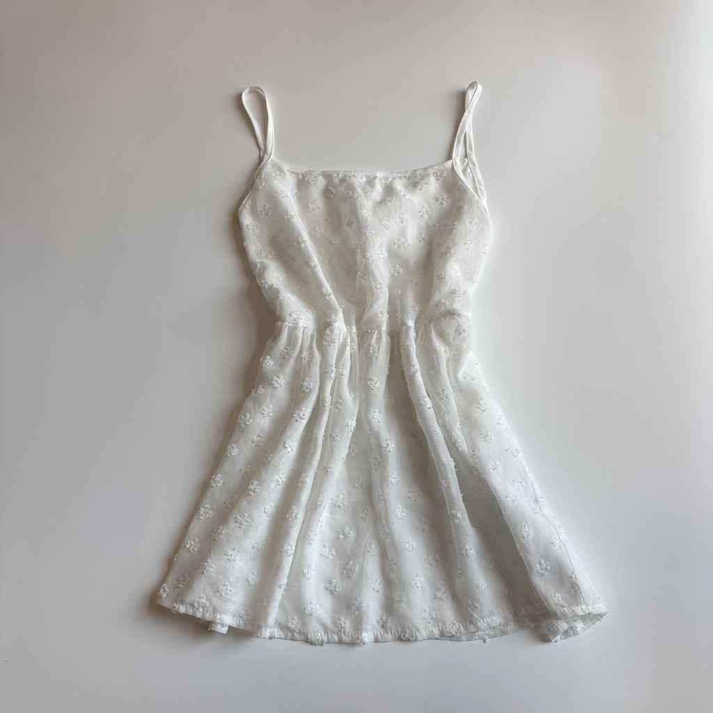 Vintage Y2K White Tie Front Babydoll Cami - Size L