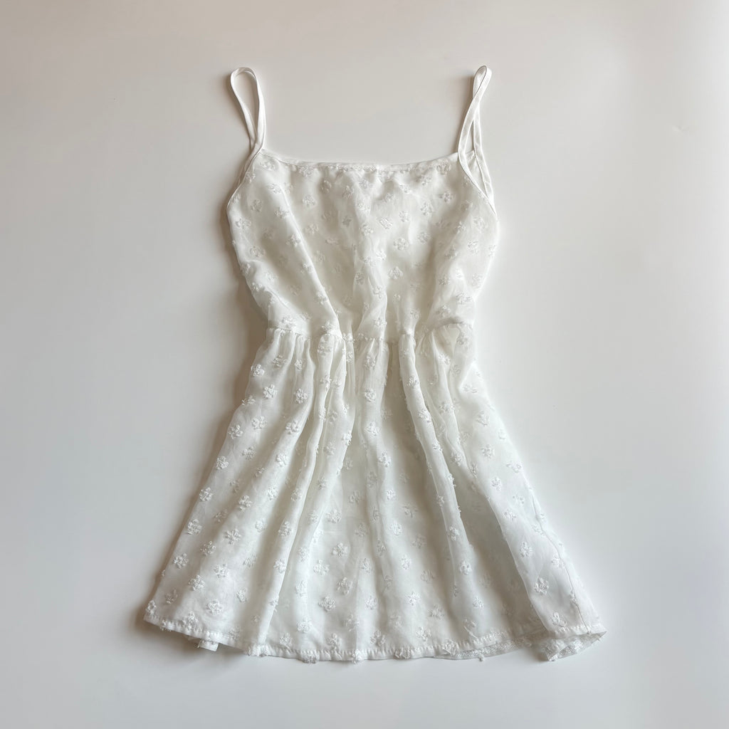 Vintage Y2K White Tie Front Babydoll Cami - Size L