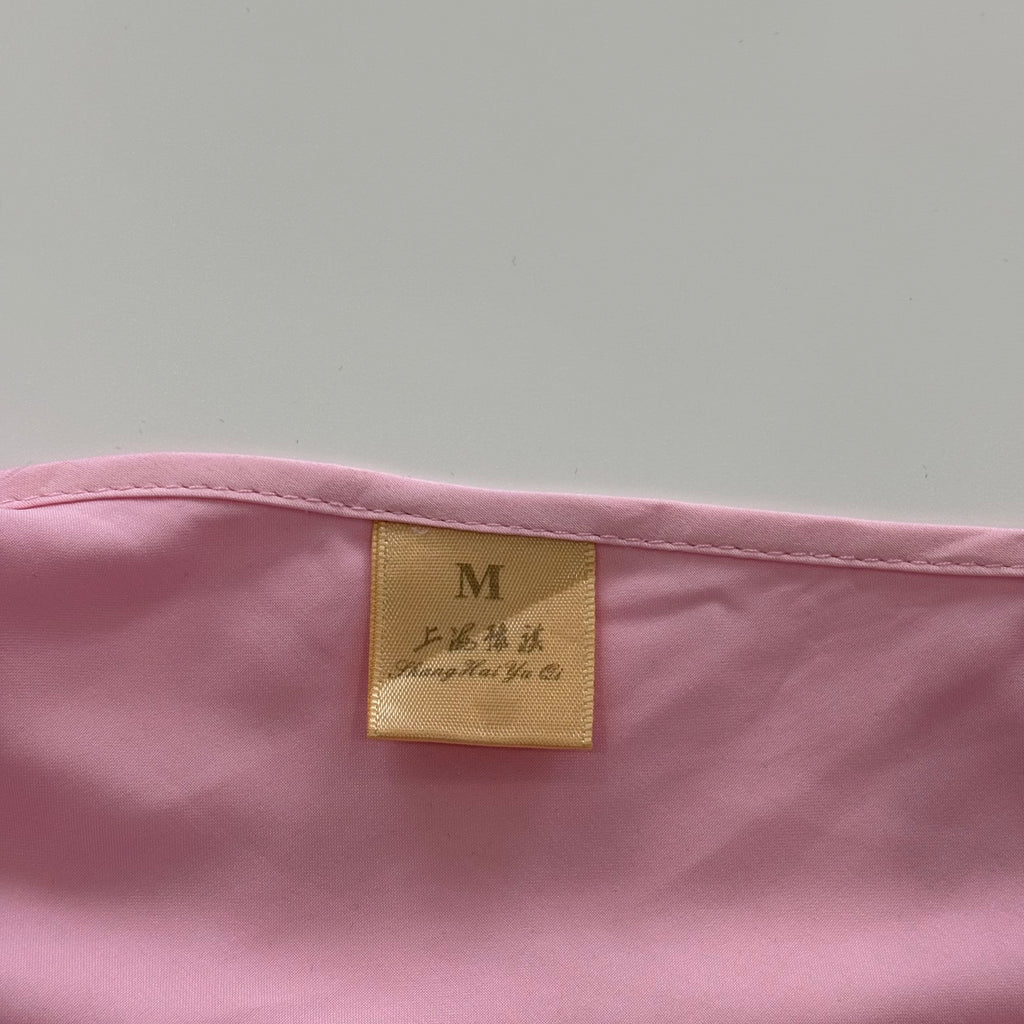 Vintage Y2K Pink Satin Embroidered Lace Cami - Size S