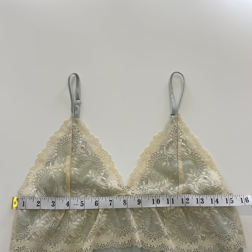 Vintage Y2K Baby Blue Satin Lace Cami - Size M