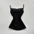 Vintage Y2K Black Lace Trim Sequin Cami - Size S