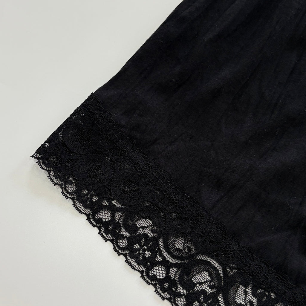 Vintage Y2K Black Lace Trim Sequin Cami - Size S