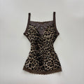 Vintage Y2K Leopard Print Embellished Cami - Size S/M