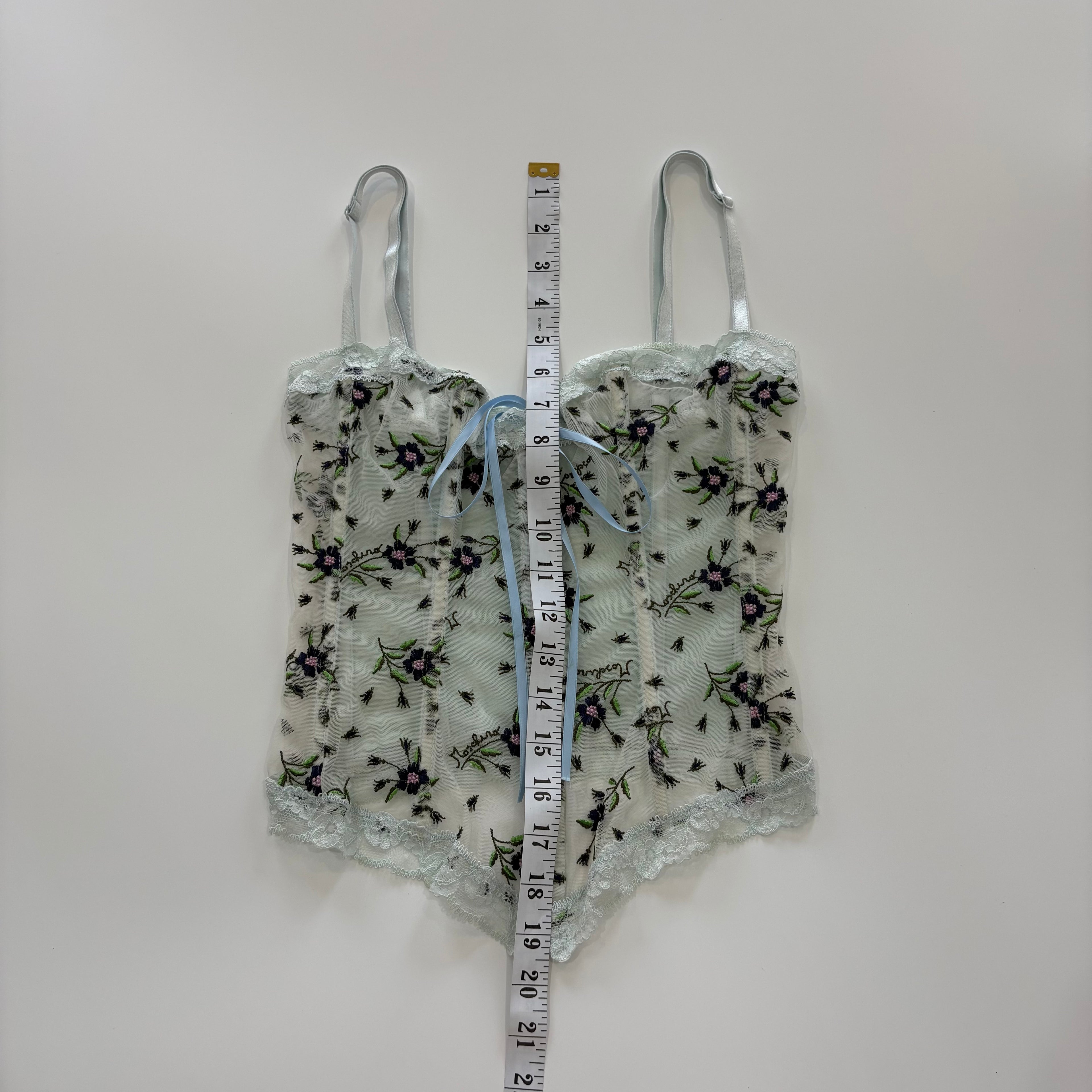 Vintage Moschino Floral Embroidered Corset Top - Size XS/S