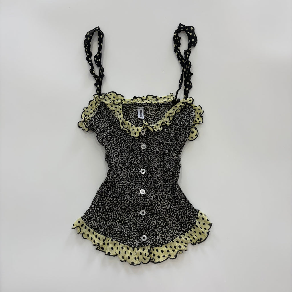 Vintage Moschino Mare Floral Ruffle Cami Top - Size XS