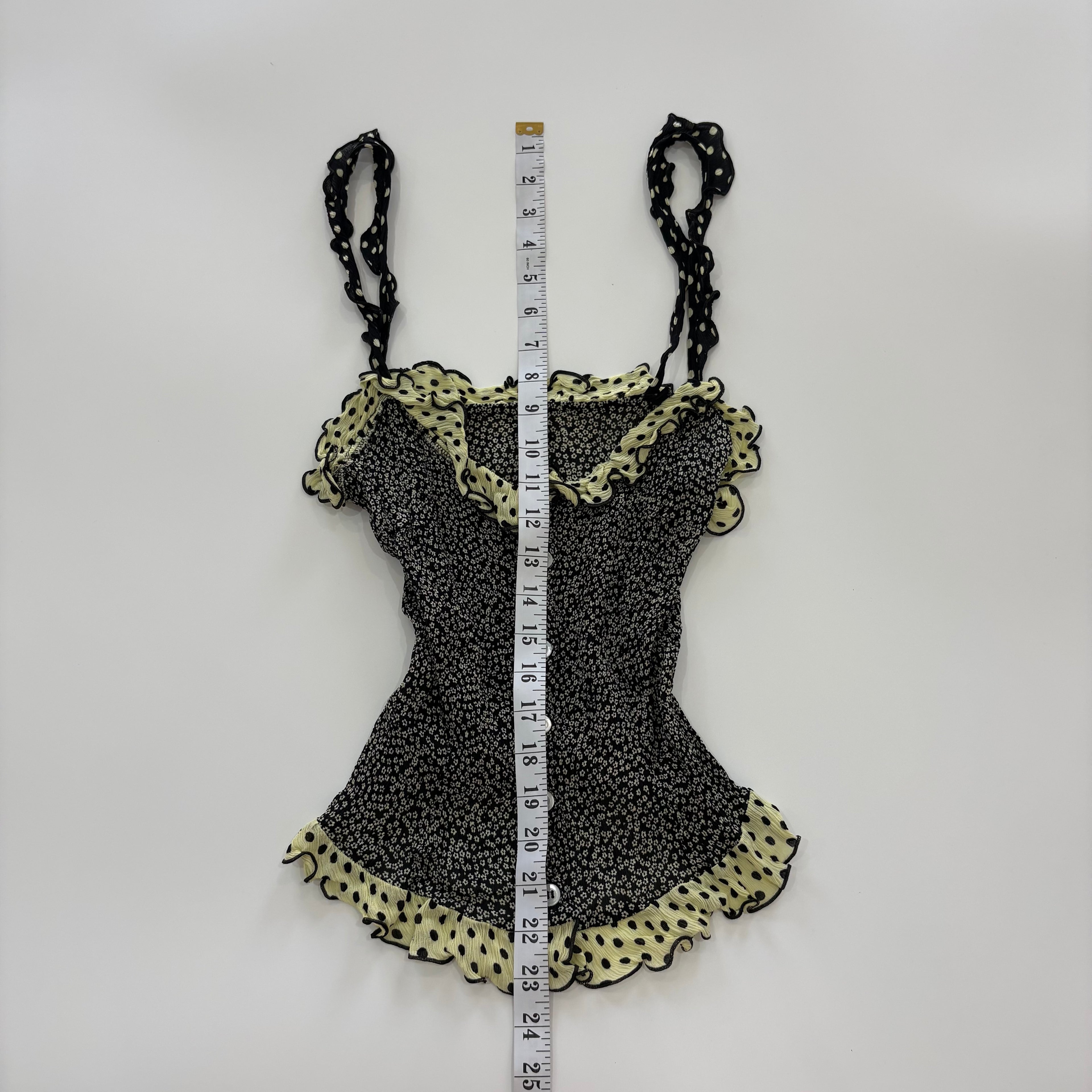 Vintage Moschino Mare Floral Ruffle Cami Top - Size XS