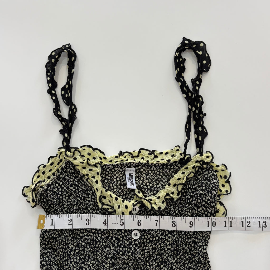 Vintage Moschino Mare Floral Ruffle Cami Top - Size XS