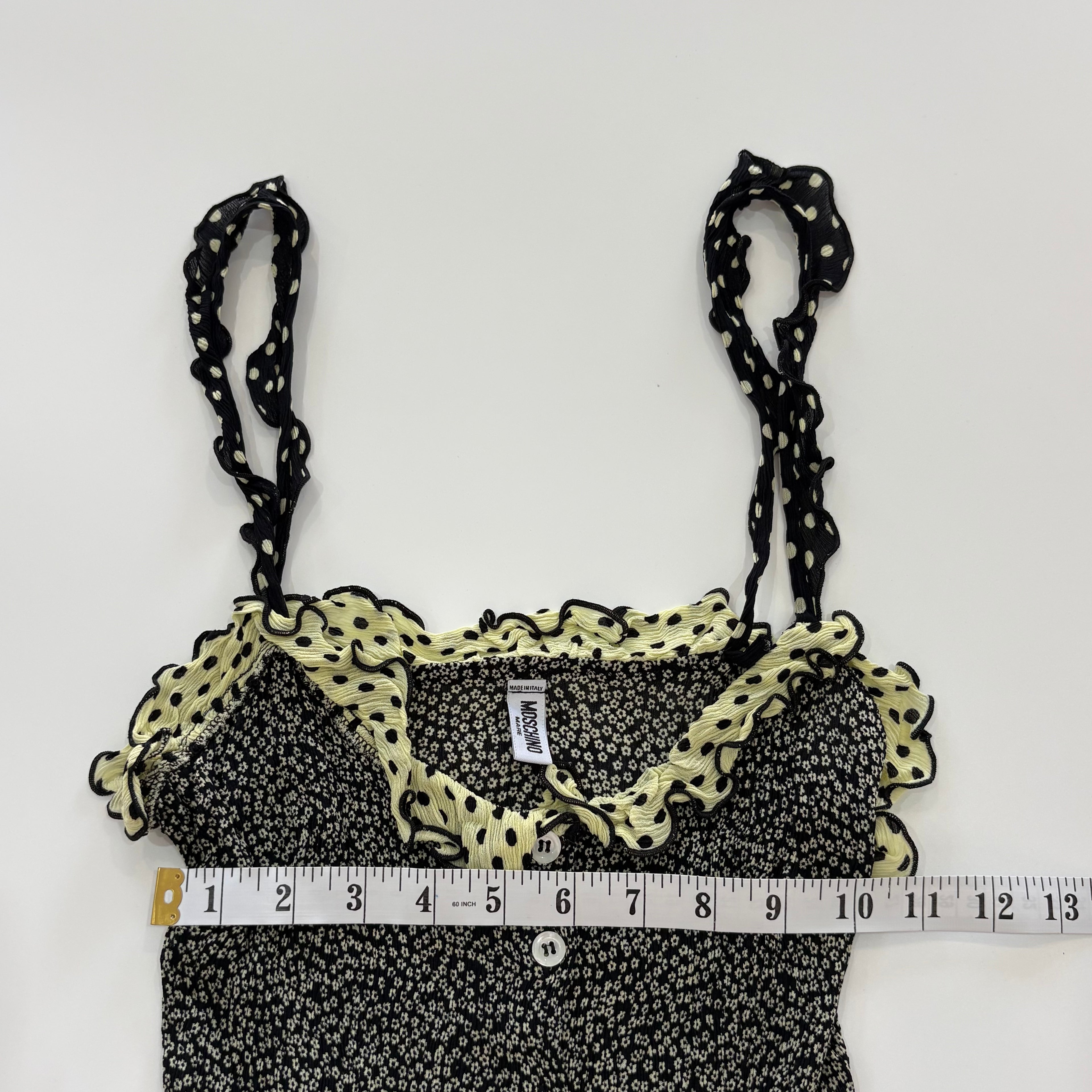 Vintage Moschino Mare Floral Ruffle Cami Top - Size XS