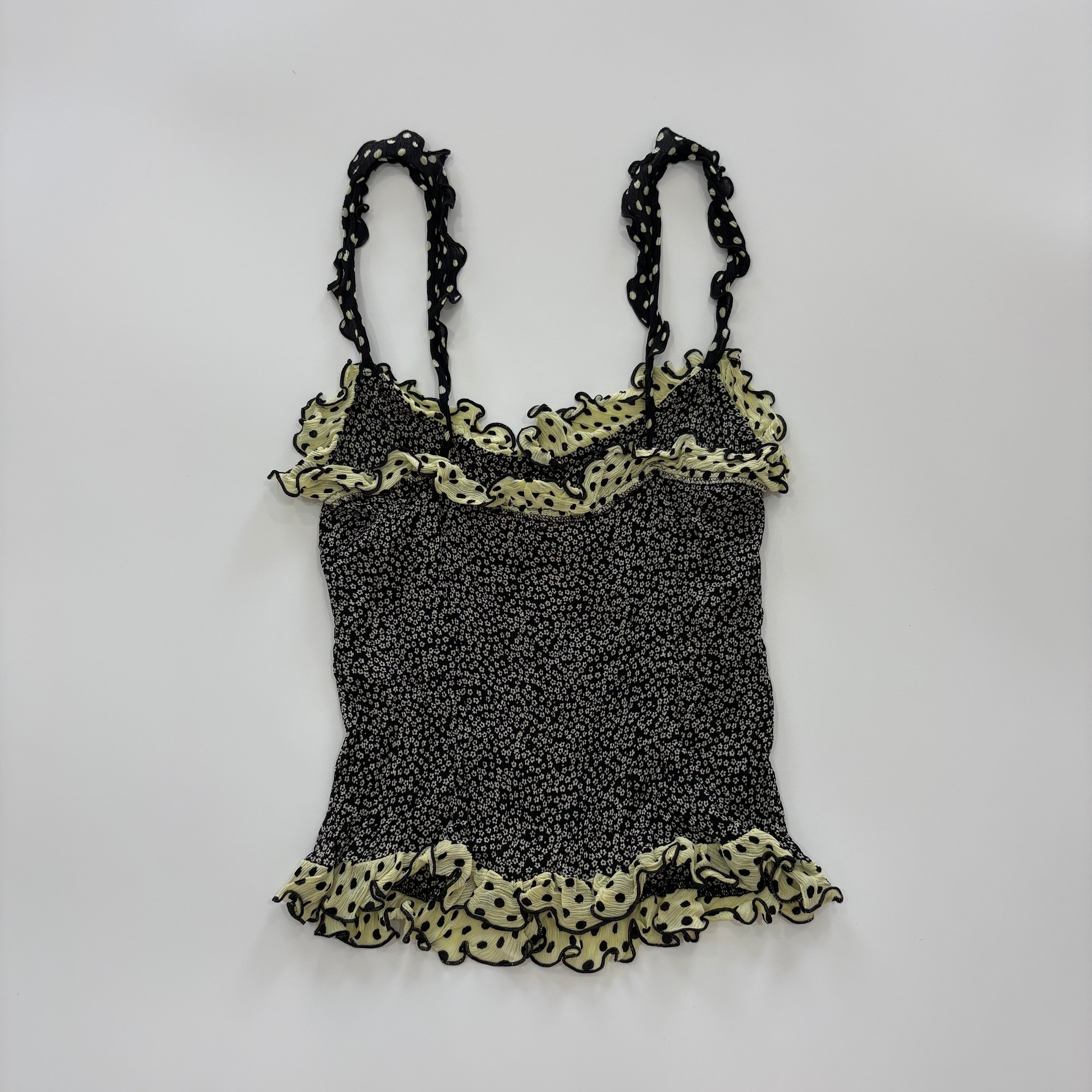 Vintage Moschino Mare Floral Ruffle Cami Top - Size XS
