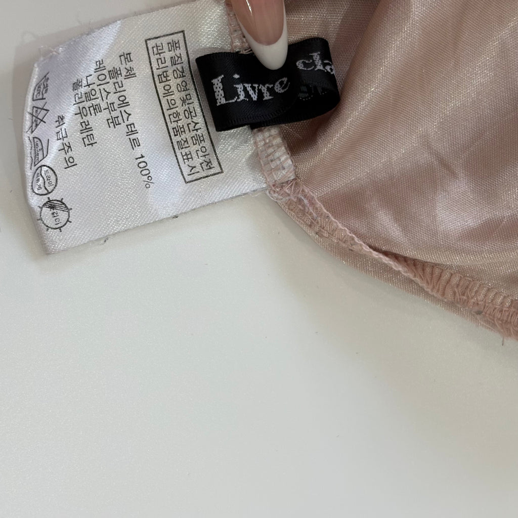 Vintage Y2K Blush Satin Lace Cami Top - Size S