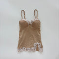 Vintage Y2K Nude Lace Trim Bustier Cami Top - Size XS
