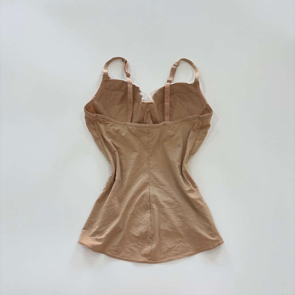 Vintage Y2K Nude Lace Trim Bustier Cami Top - Size XS