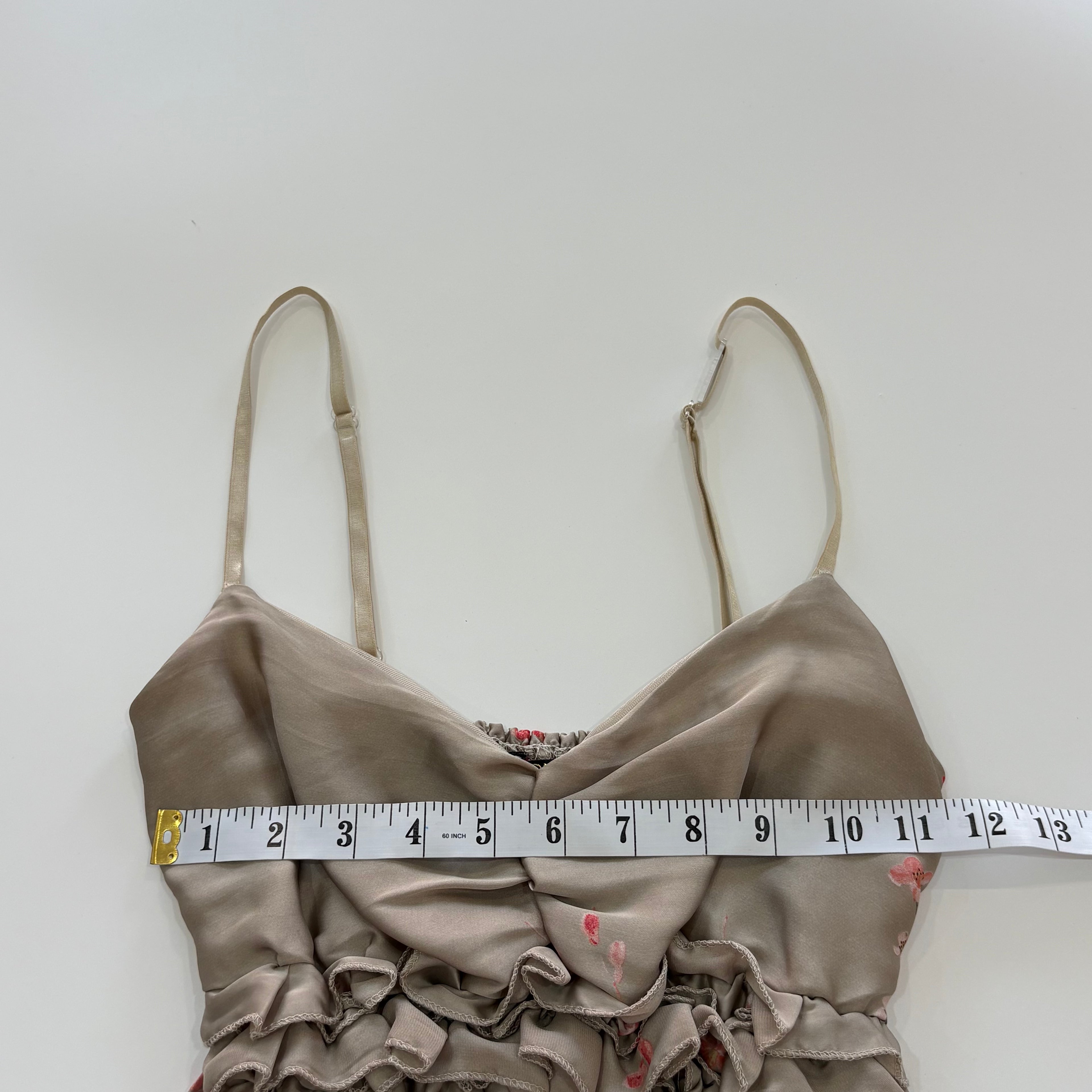 Vintage Y2K Floral Satin Tie Back Cami Top - Size S