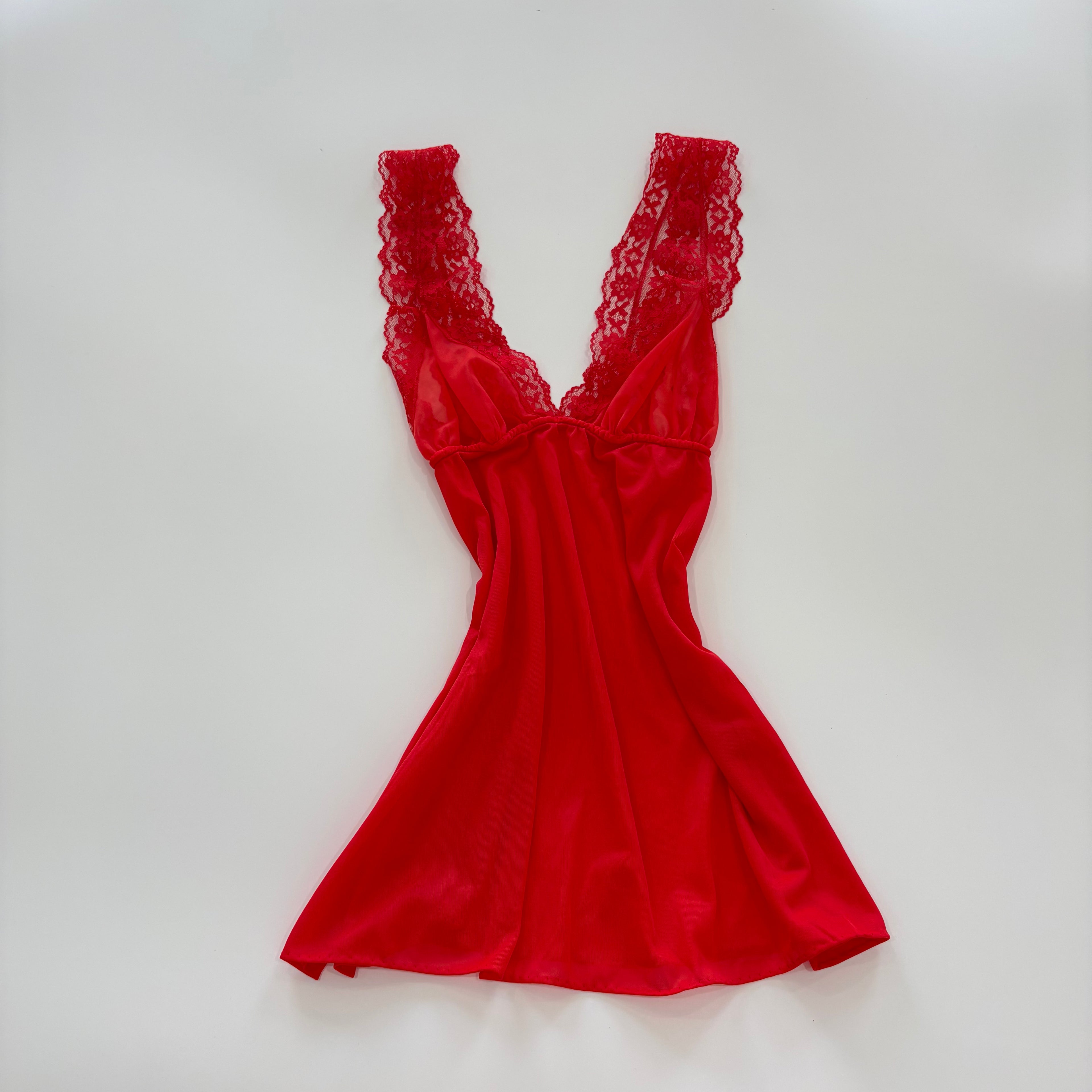 Vintage Y2K California Red Lace Longline Cami - Size XS/S
