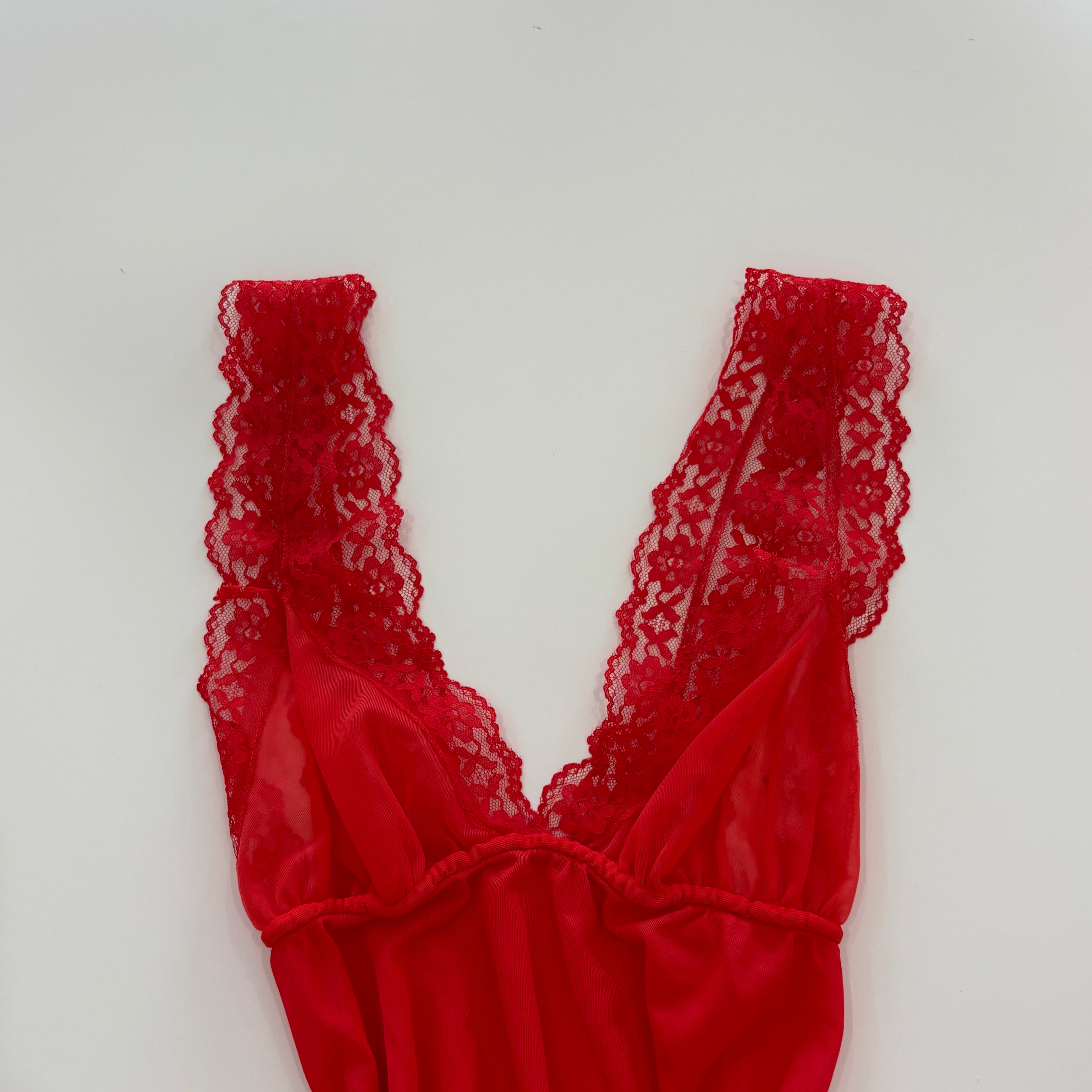 Vintage Y2K California Red Lace Longline Cami - Size XS/S