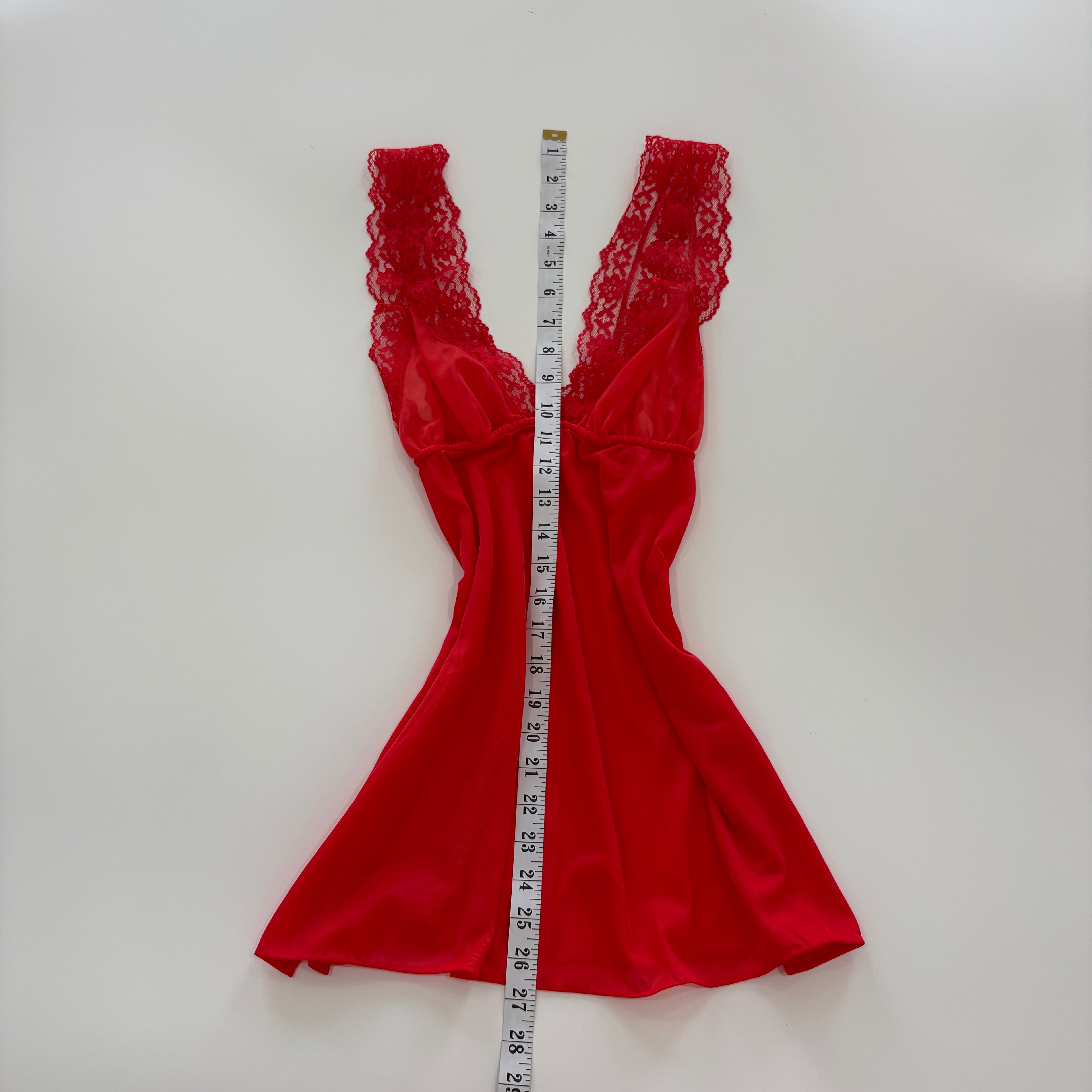 Vintage Y2K California Red Lace Longline Cami - Size XS/S