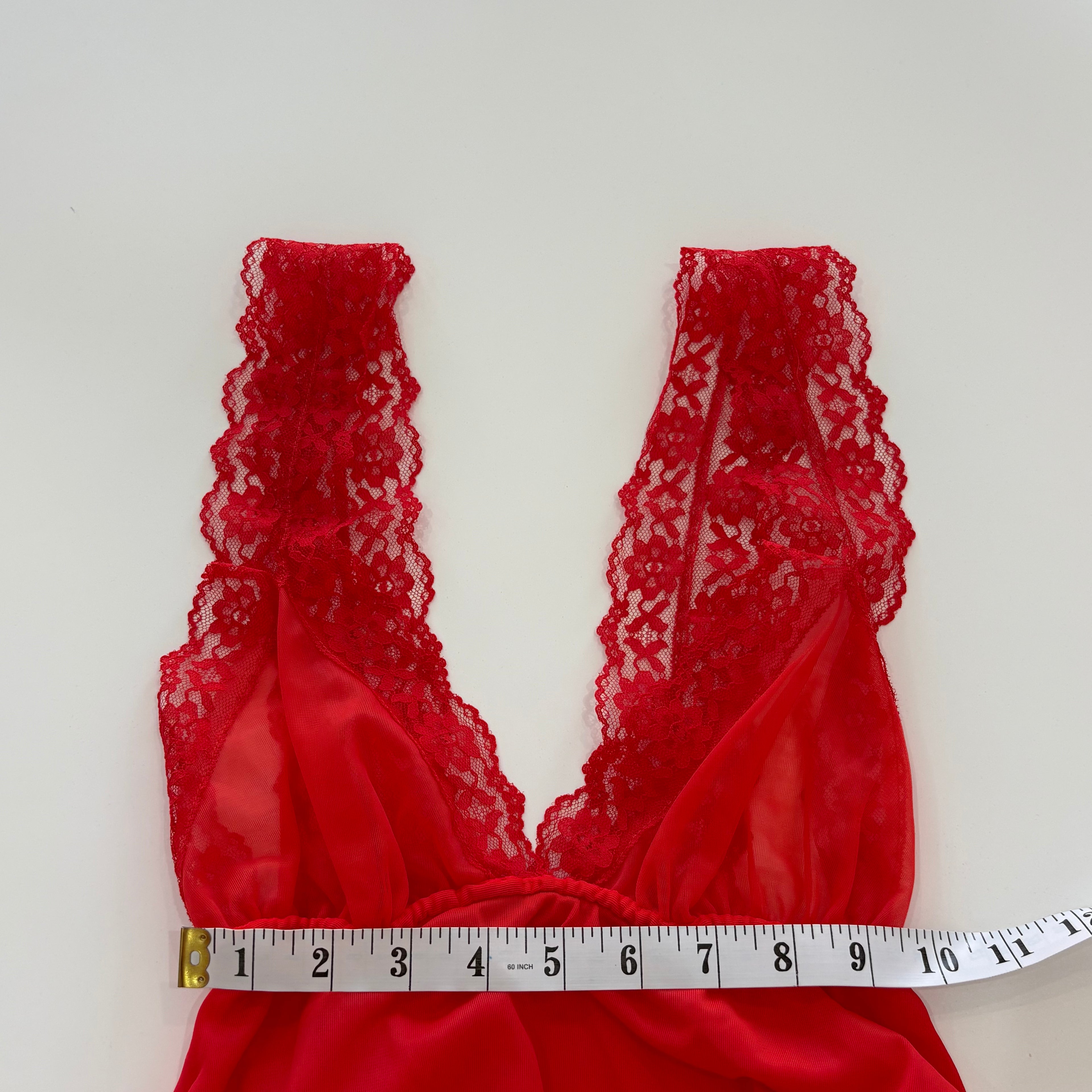 Vintage Y2K California Red Lace Longline Cami - Size XS/S