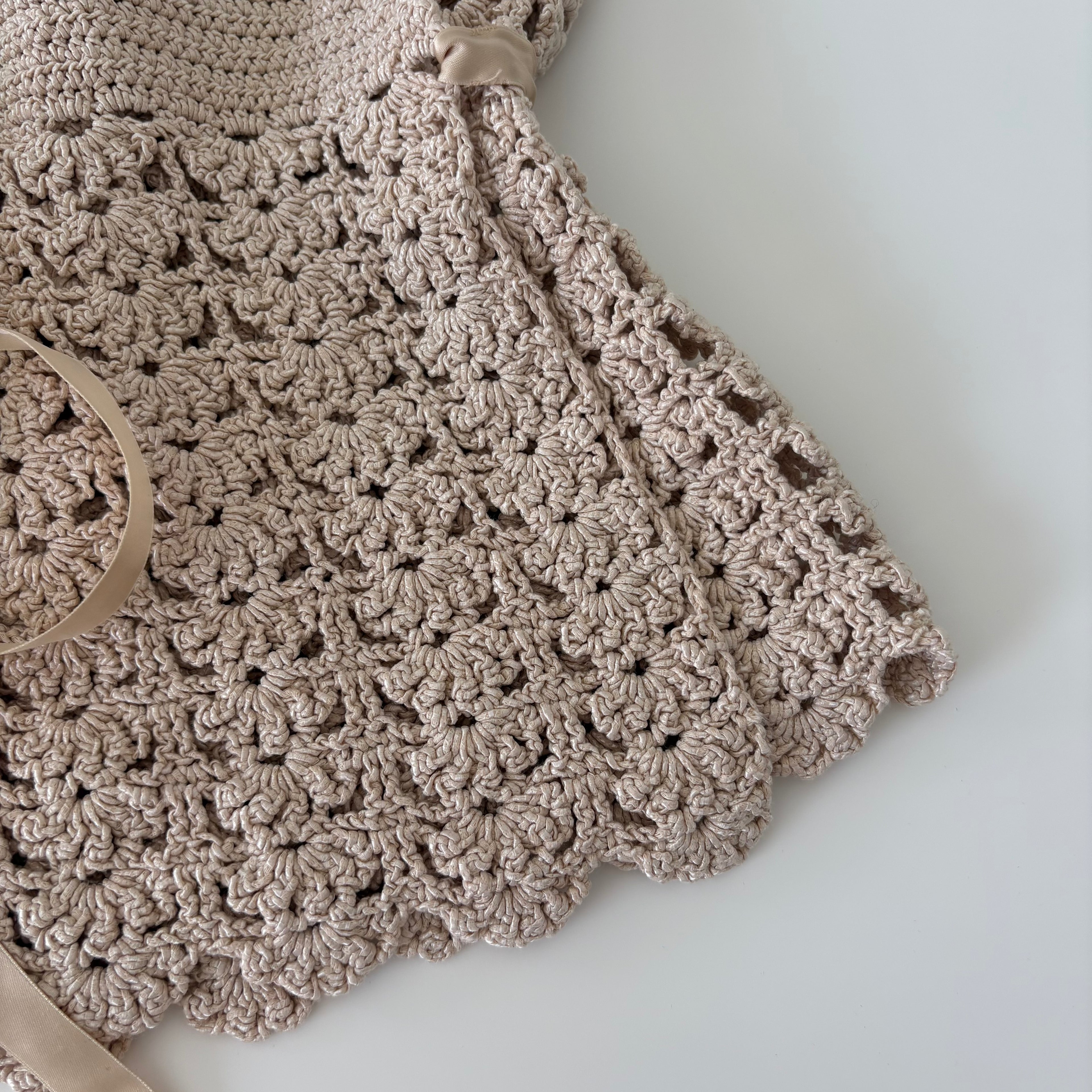Vintage Y2K Crochet Wrap Tie Top - Size S