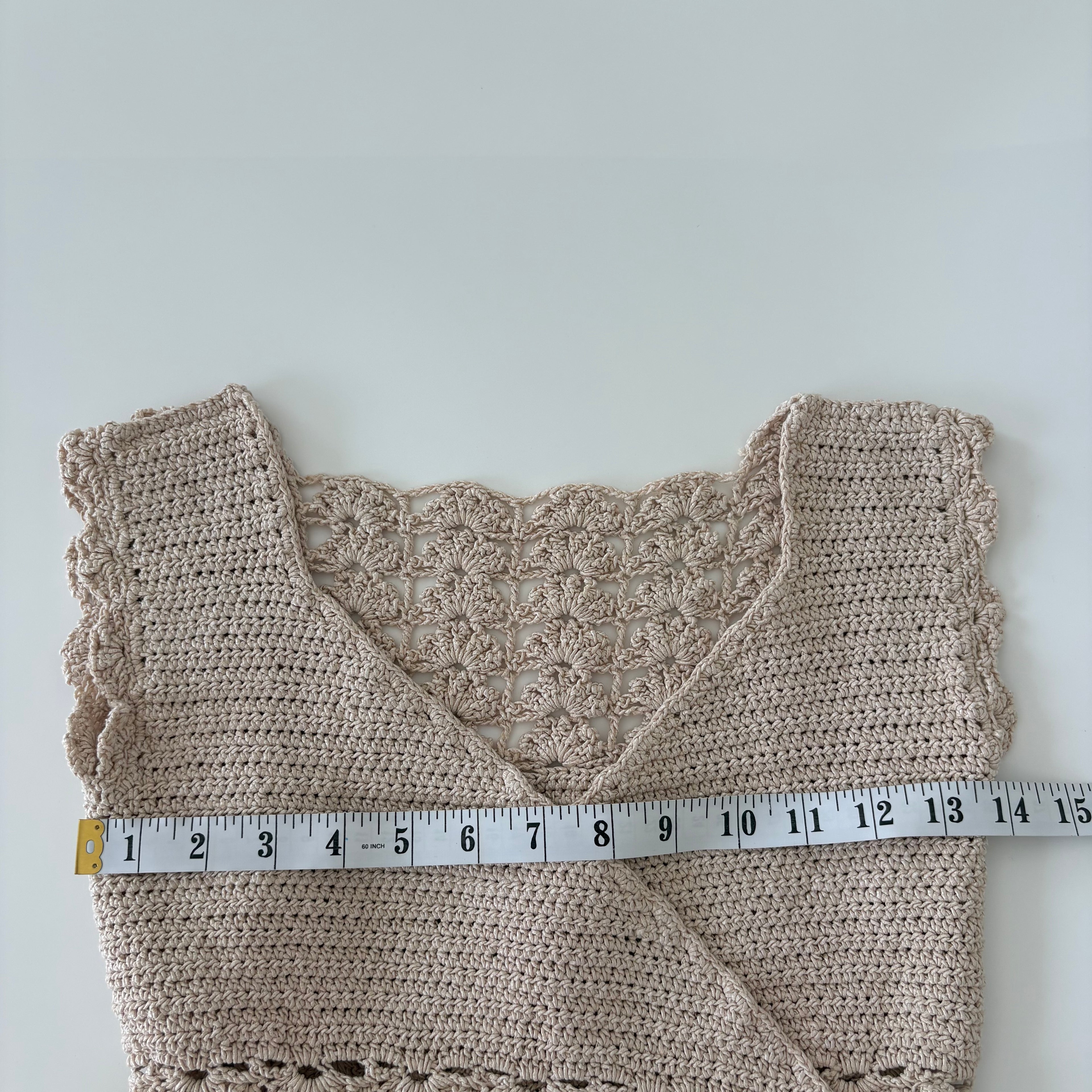Vintage Y2K Crochet Wrap Tie Top - Size S