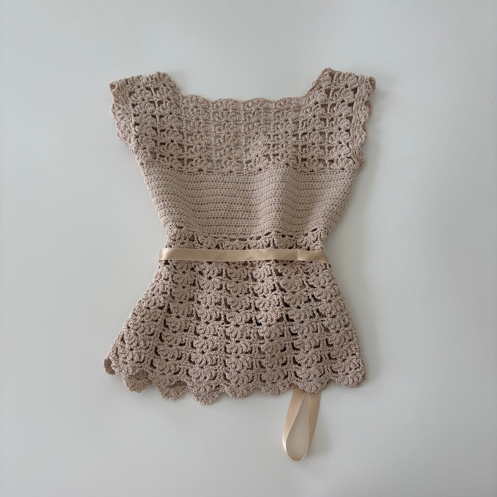 Vintage Y2K Crochet Wrap Tie Top - Size S