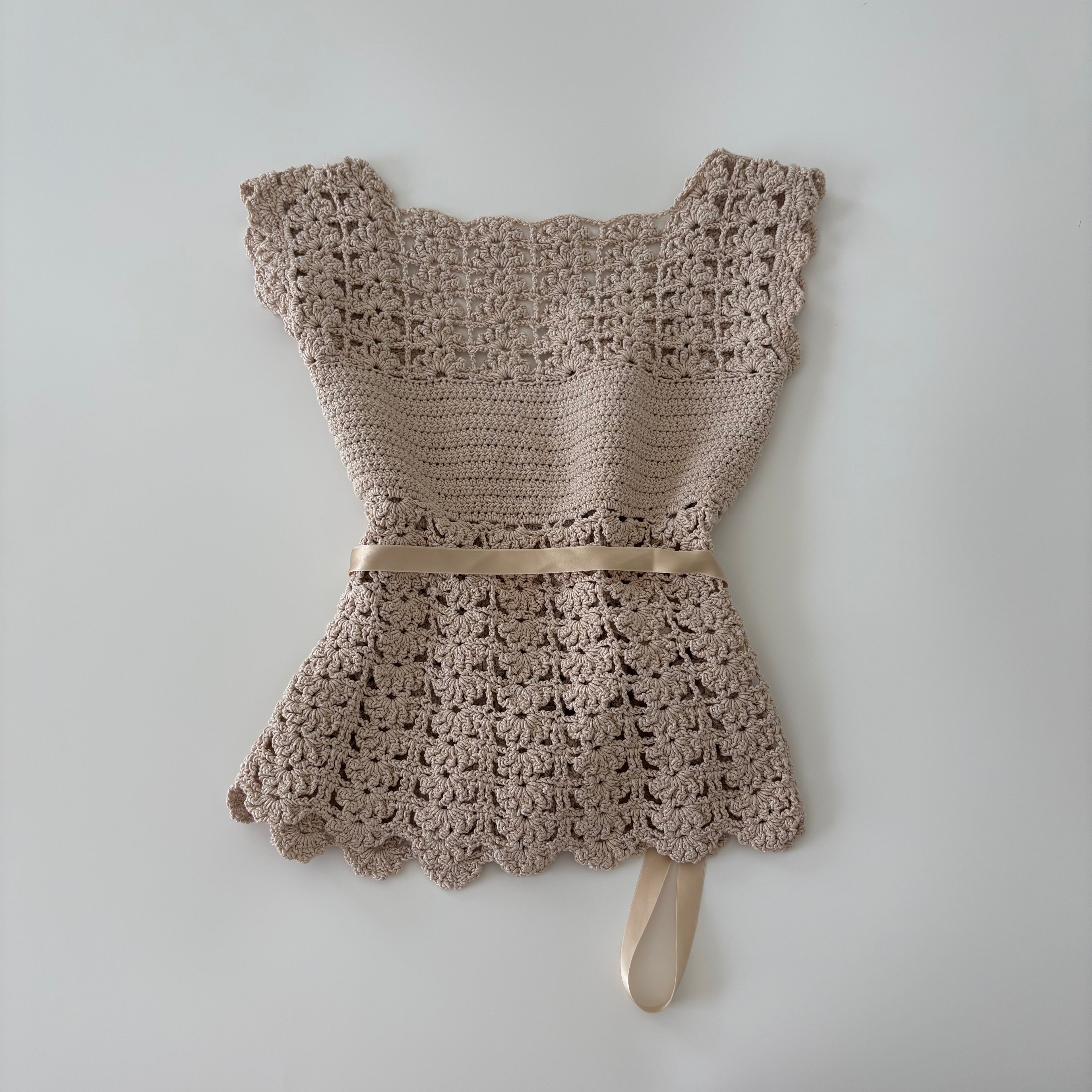 Vintage Y2K Crochet Wrap Tie Top - Size S